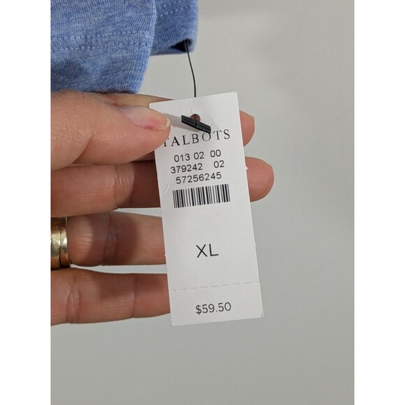 Nwt Talbots Dog Cotton T-shirt Blue Whimsical 3/4 Sleeve Casual Dog Lover Sz XL - Picture 6 of 8